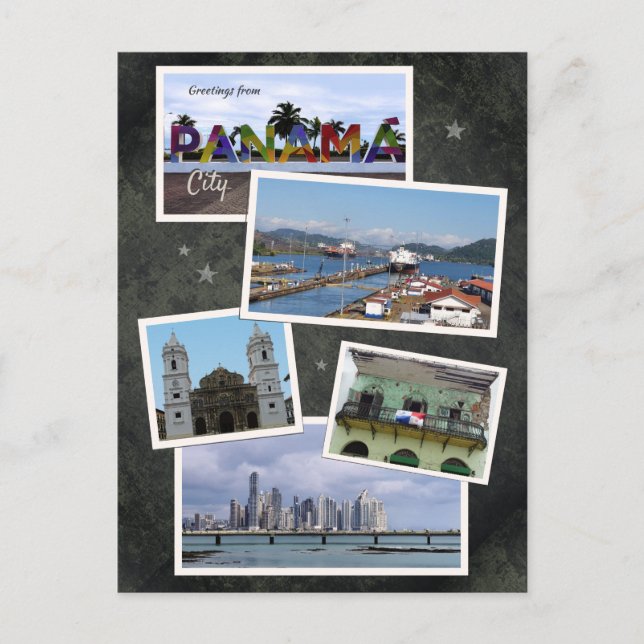 Cartão Postal Colagem de Fotos na Cidade do Panamá (Frente)