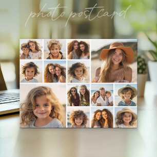 Cartão Postal Colagem de Fotos no Instagram - 14 fotos Branco
