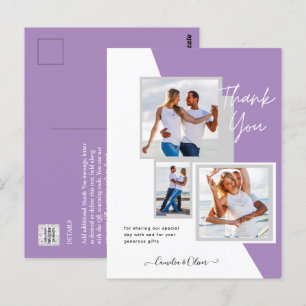 Cartão Postal Colagem de Fotos OBRIGADO Casamento/Bebê/Diplomado
