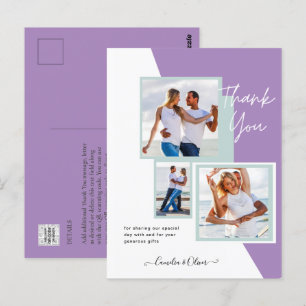 Cartão Postal Colagem de Fotos OBRIGADO Casamento/Bebê/Diplomado