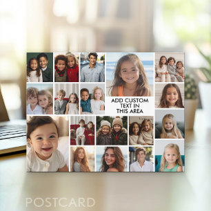 Cartão Postal Colagem de Fotos Personalizada 18 Fotos