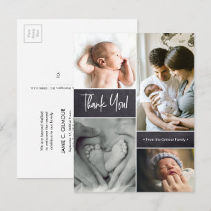 Cartão Postal Colagem de Fotos Personalizadas de Bebê com Letrei