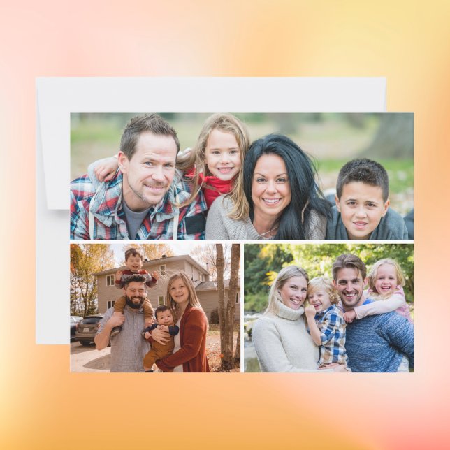 Cartão Postal Colagem de Fotos Personalizadas de Família 3 (Criador carregado)