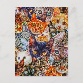 Cartão Postal Colagem de Gatos Kitty