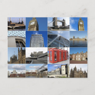 Cartão Postal Colagem de Londres