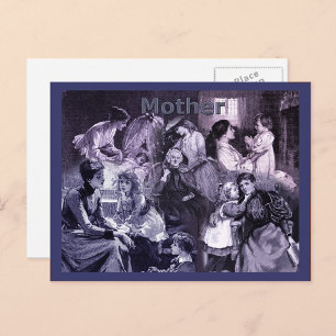 Cartão Postal Colagem de Mães e Crianças Vintage