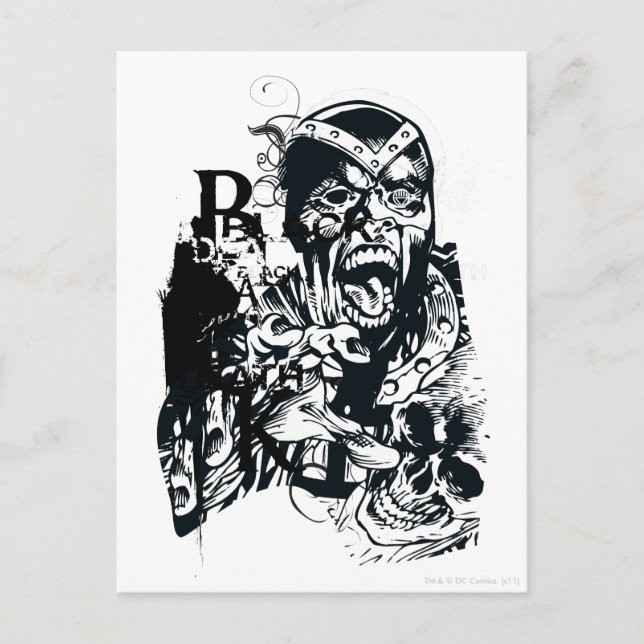 Cartão Postal Colagem de Mão Negra e Crânio (Frente)