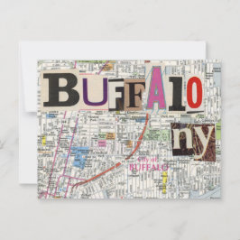Cartão Postal Colagem de Mapas Buffalo NY