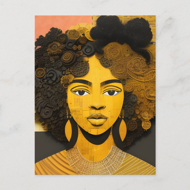 Cartão Postal Colagem de Mulheres Afro-Americanas (Frente)