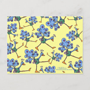 Cartão Postal Colagem de Peacock Marching