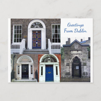 Cartão Postal Colagem de portas antigas, Saudações de Dublin