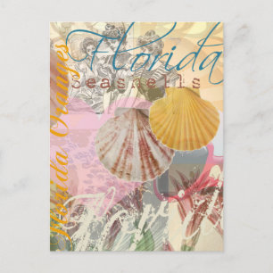 Cartão Postal Colagem de Prateleiras de Viagem da Flórida Vinta