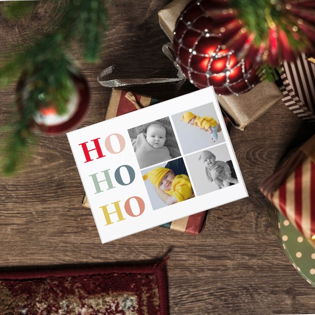 Cartão Postal Colagem de Quatro Fotos | HOHOHO Colorido (Criador carregado)