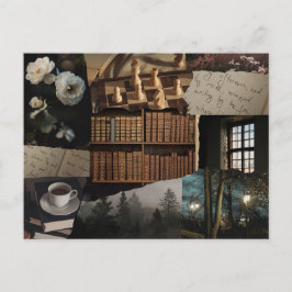 Cartão Postal Colagem de scrapbook de academia escura / suave