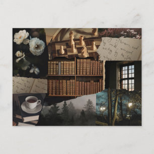 Cartão Postal Colagem de scrapbook de academia escura / suave