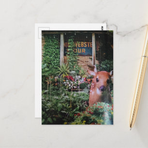 Cartão Postal Colagem de um cervo no jardim