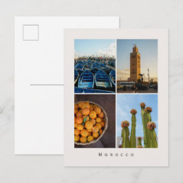 Cartão Postal Colagem de Viagem no Marrocos Moderno Postcard