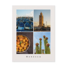 Colagem de Viagem no Marrocos Moderno Postcard