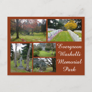 Cartão Postal Colagem do Cemitério Evergreen Washelli