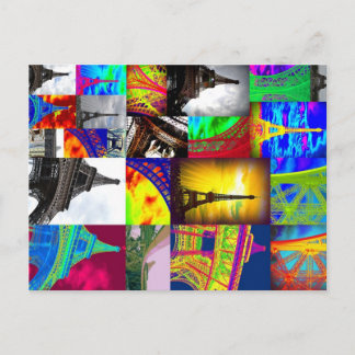 Cartão Postal colagem do eiffel