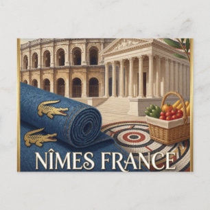 Cartão Postal Colagem do Marco Antigo de Nîmes França