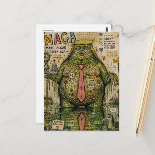 Cartão Postal Colagem do Monstro do Pântano Faz Algas Verdes Nov