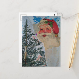 Cartão Postal Colagem do Papai Noel Retrô