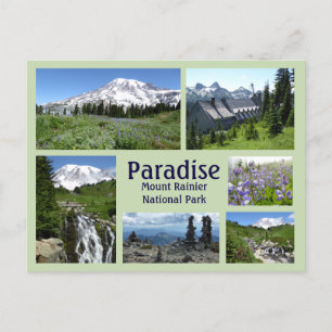 Cartão Postal Colagem do Paraíso (Monte Rainier)