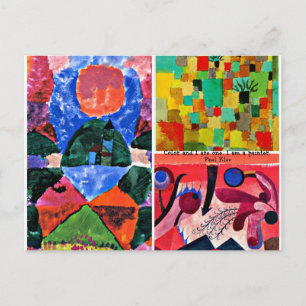 Cartão Postal Colagem e citação de arte de Paul Klee