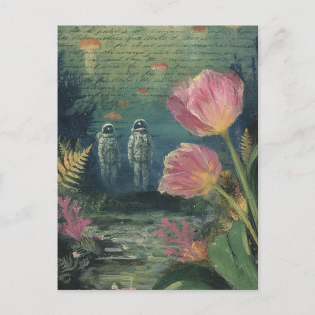 Cartão Postal Colagem Exploradores de Tulipa Subaquática (Frente)