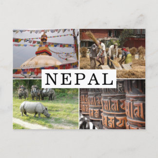 Cartão Postal Colagem fotográfica turística no Nepal