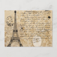 Colagem Francesa Moderna Vintage Torre Eiffel