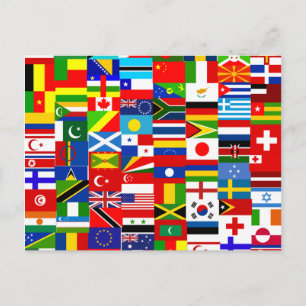 Cartão Postal Colagem Internacional de Sinalizador à Escala Mund