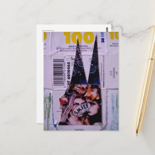 Cartão Postal Colagem Mista de Mídia Smile 100