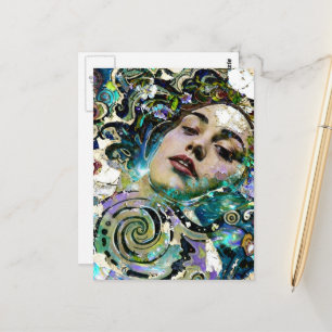 Cartão Postal Colagem Mista Única Ofélia