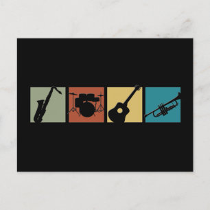 Cartão Postal Colagem por instrumentos musicais