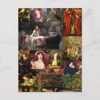 Cartão Postal Colagem Pré-Raphaelite