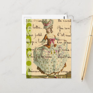 Cartão Postal Colagem Retro Marie