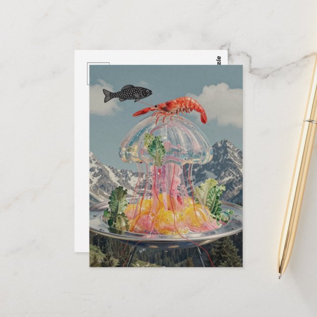Cartão Postal Colagem Surrealista de Água-viva (Frente/Verso In Situ)