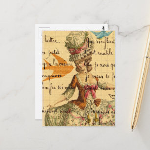 Cartão Postal Colagem Vintage Marie