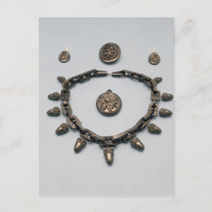 Cartão Postal Colar, brincos, broche e pendente, c.1870