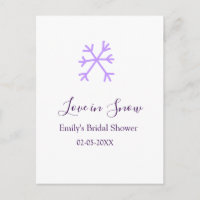 Colar de chuveiro de noiva Love in Snow roxas floc