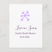 Colar de chuveiro de noiva Love in Snow roxas floc