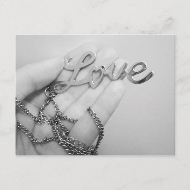 Cartão Postal Colar Pingente de Amor com Design de Foto (Frente)