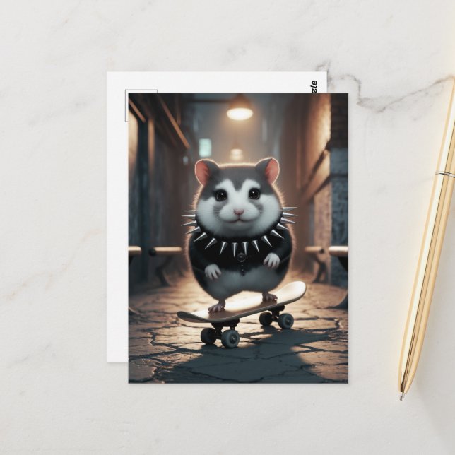 Cartão Postal Colarinho Cópulo Cópulo Escorregado Hamster (Frente/Verso In Situ)