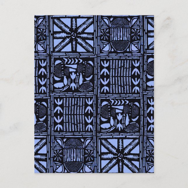 Cartão Postal Colcha Batik Índigo - Azul (Frente)