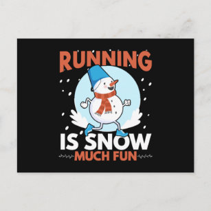 Cartão Postal Cold Weather Runner - Correr é neve muito divertid