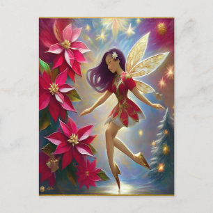 Cartão Postal Coleção Christmas Fairy - Cabelo Roxo Liso