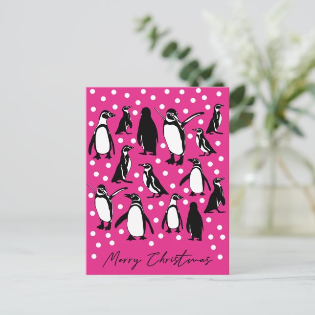 Cartão Postal Coleção de Animais do Árctico - Pinguins (Em pé/Frente)