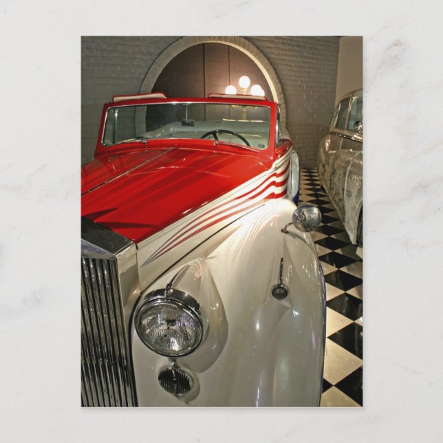 Cartão Postal Coleção de automóveis na Fundação Liberace e (Frente)